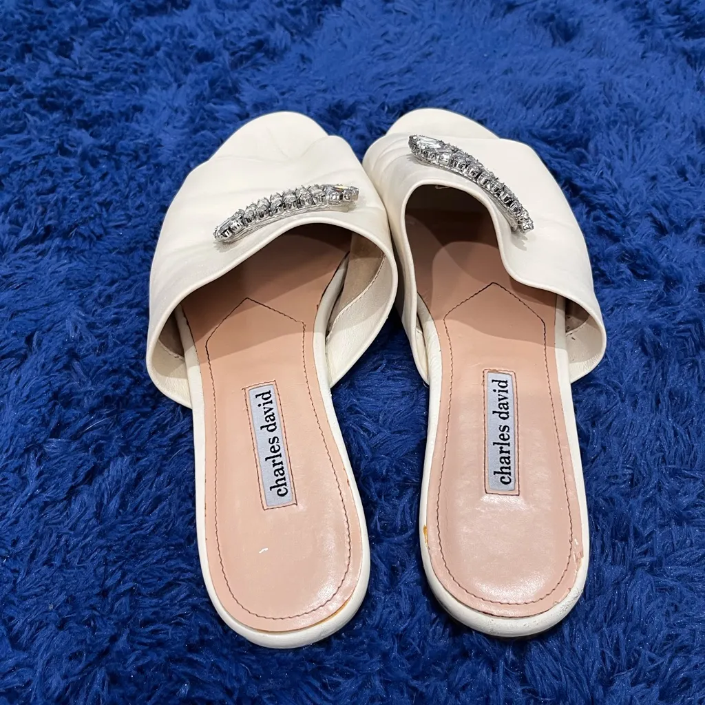 Charles David Sorbet Broach Embellished Mules - Image 9