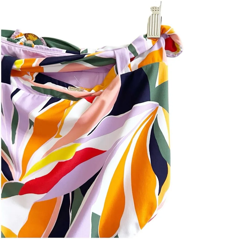 Anne Cole TROPICAL MULTI Plus High-Waist Belted Bikini Swim Bottom Size Large - Image 4