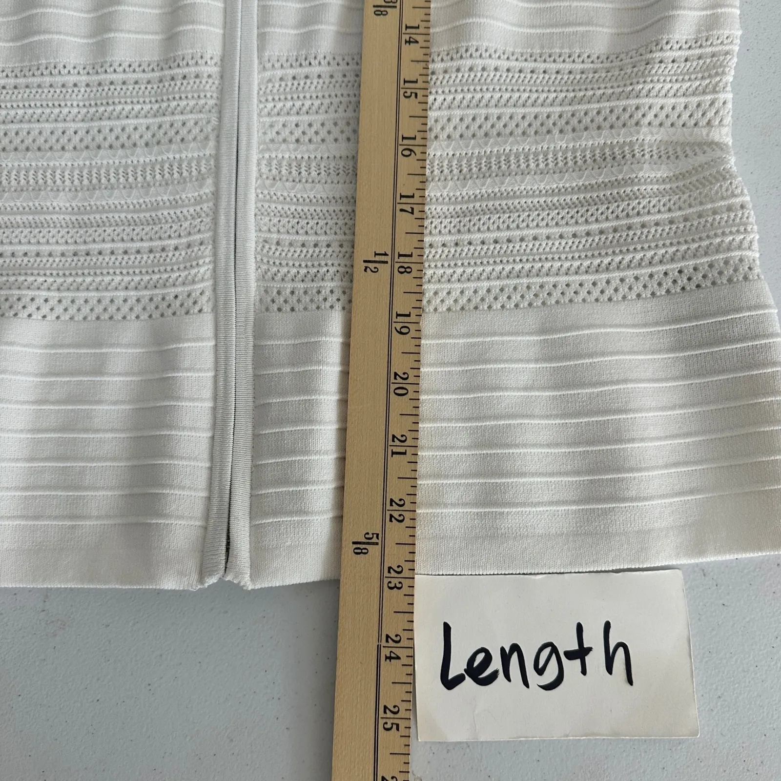 Lauren Ralph Lauren White Knit Cardigan Sweater Jacket Open‎ Weave Womens Medium - Image 12