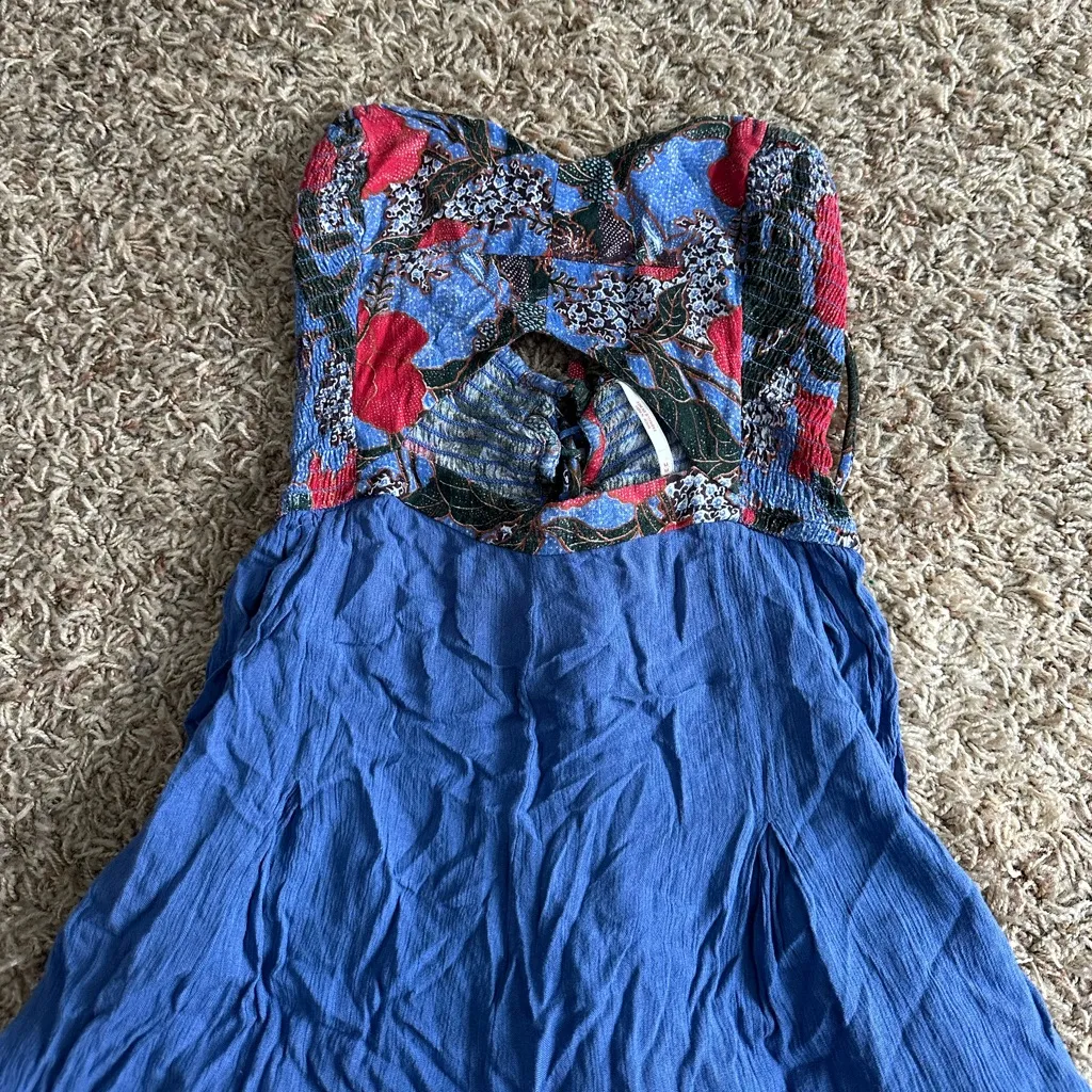 FREE PEOPLE Beach Walk Strapless Lace Up Romper - Image 5