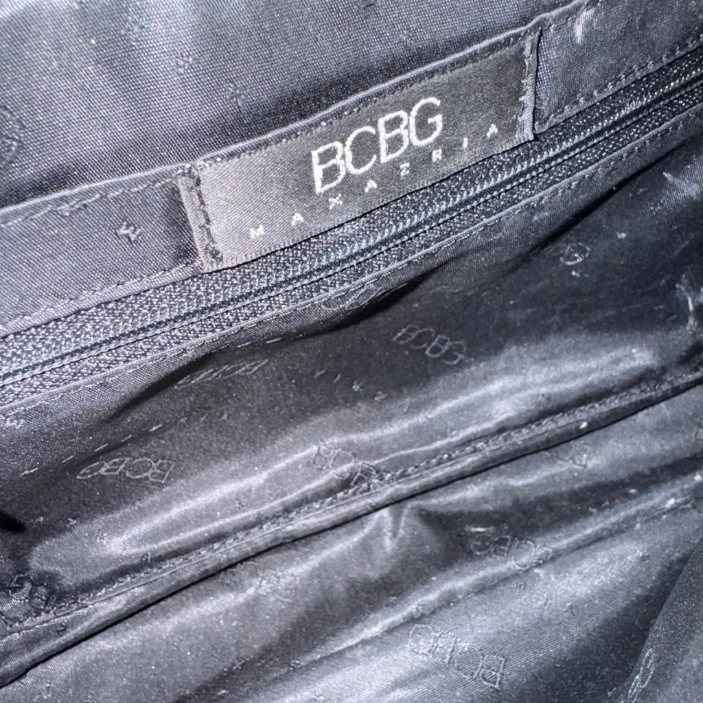 BCBG Max Azria Y2K 2000s Women’s All Black Leather Handbag Shoulder Purse Bag - Image 14