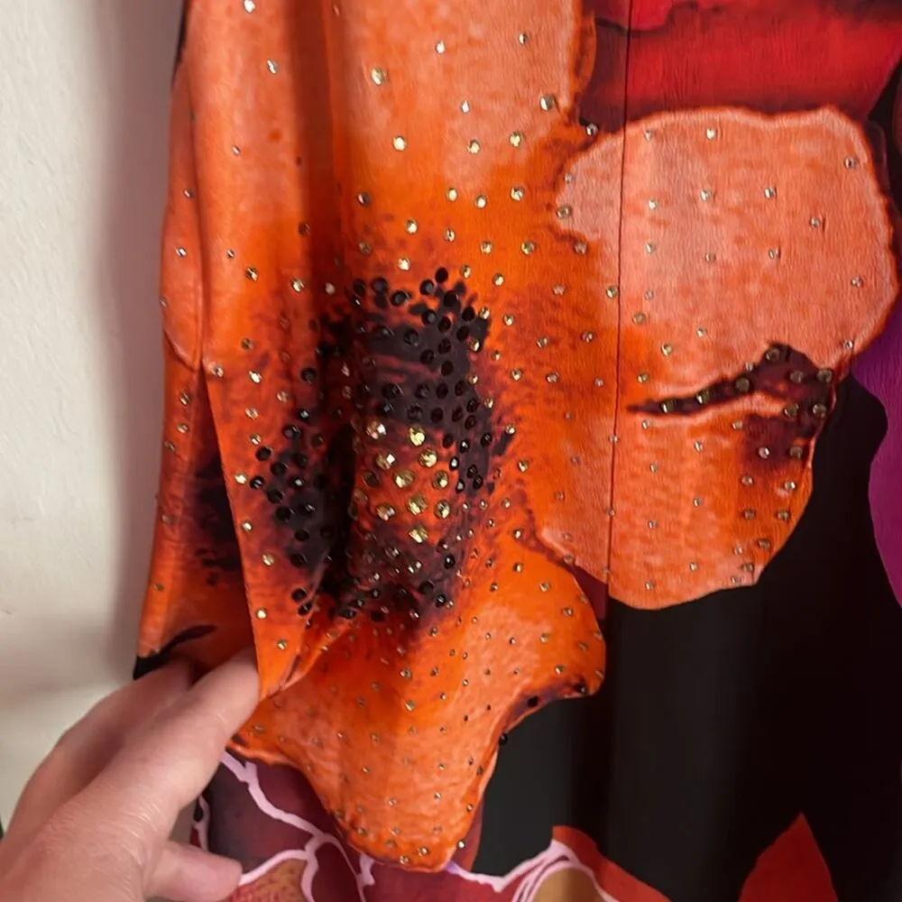 Camilla Ruffle Hem Playsuit Midnight Poppy - Image 8