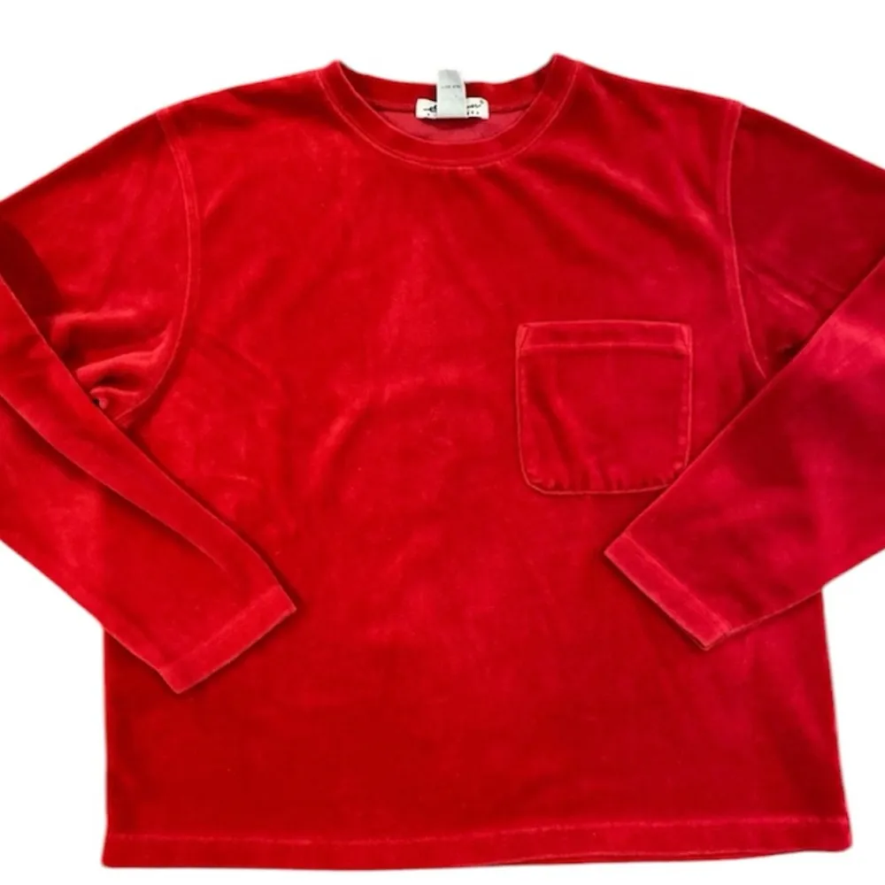 Eddie Bauer Womans Red Velvet Long Sleeve Crewneck Sweater Size Large - Image 7