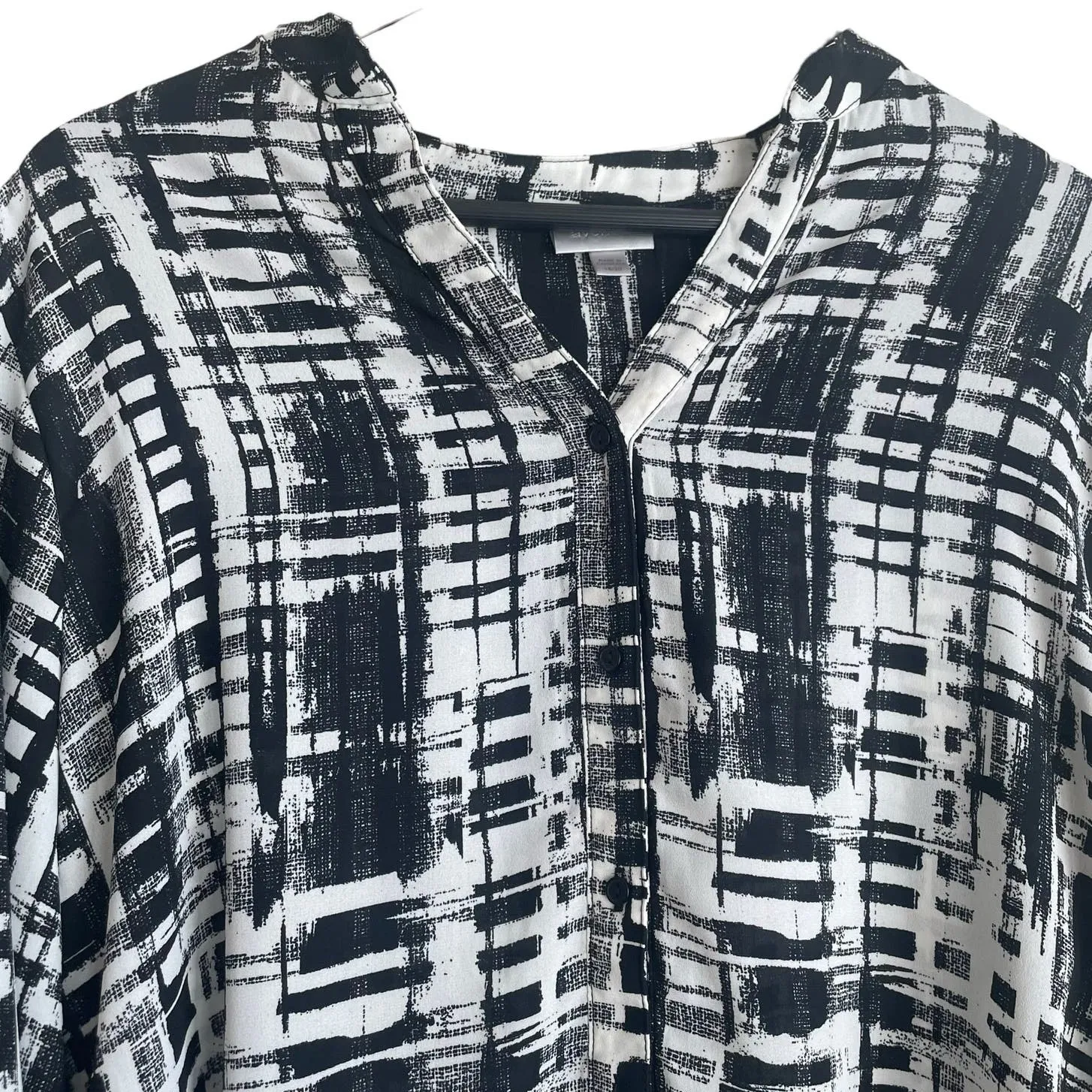 Avenue Women Tunic‎ Top 18/20 Split Neck 3/4 Roll Tab Sleeve Button Up Workwear - Image 14