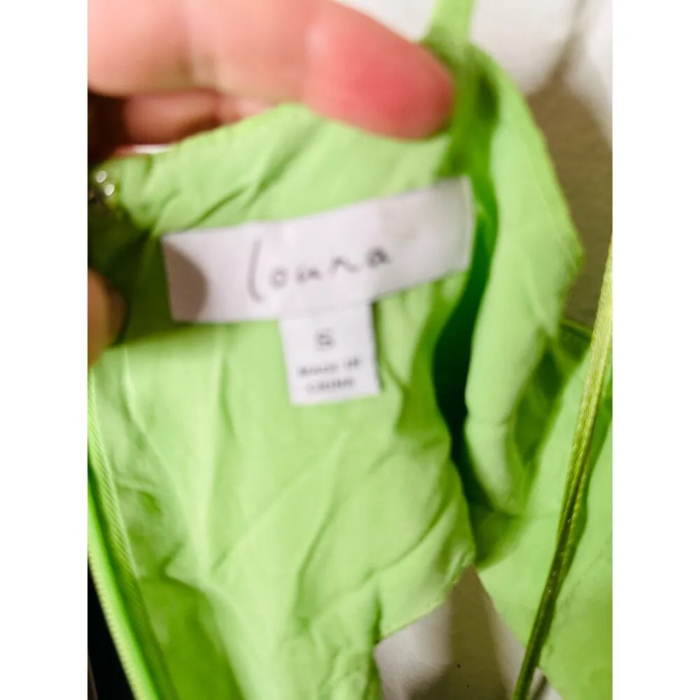 LOUNA Green Halter Cutout Middle Side Slit Midi Dress Size Small - Image 8