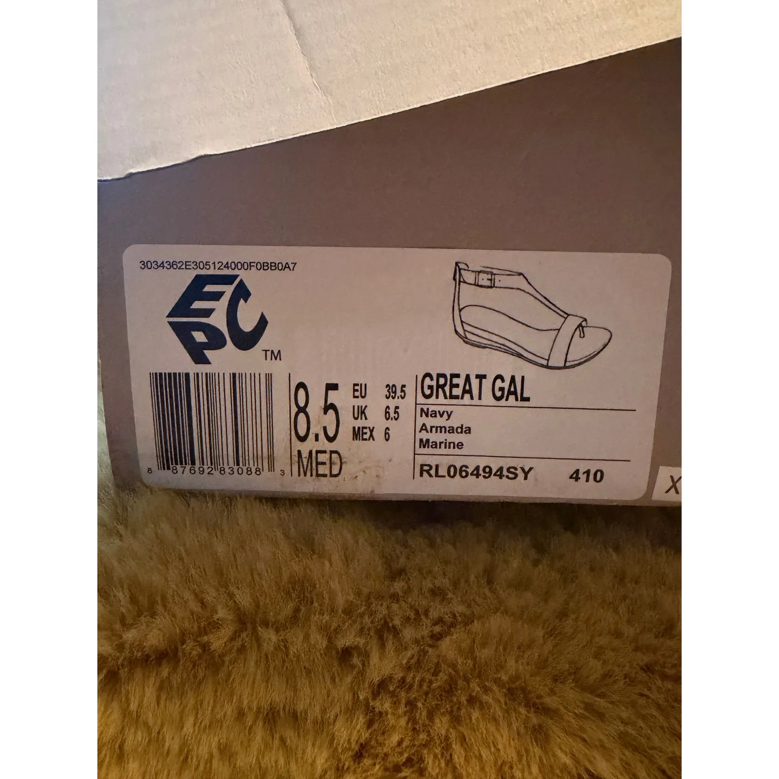 Reaction Kenneth Cole Great Gal Navy Wedge Sandals Womens 8.5 Medium Zip Ankle - Image 4