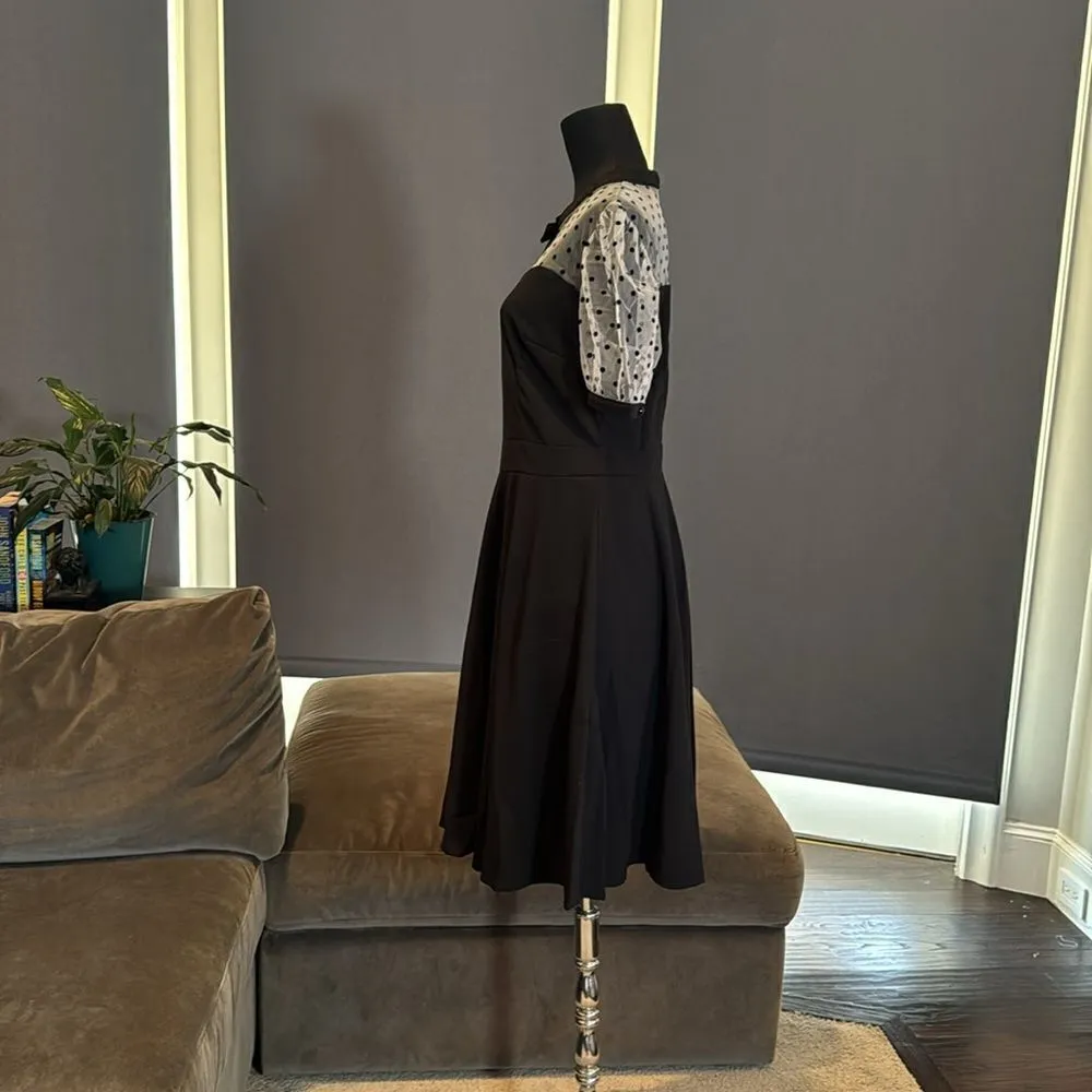 Women’s Black with Polka Dot Dress 1950’s Retro Style Size M NEW Size M - Image 7