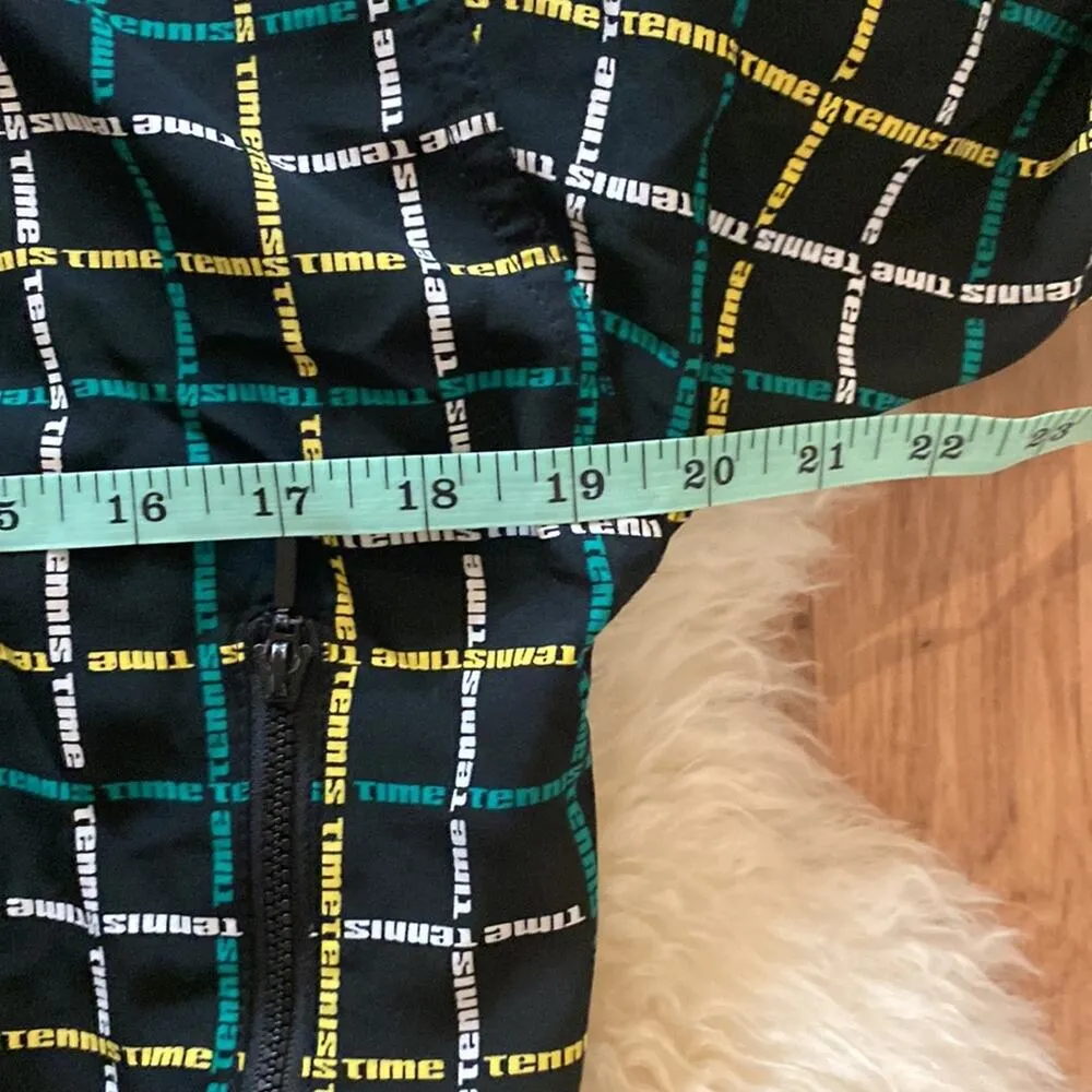 Vintage Tail Women’s Zipper “Tennis Time” Sporty Sweatshirt EUC Sz XS Black - Image 11