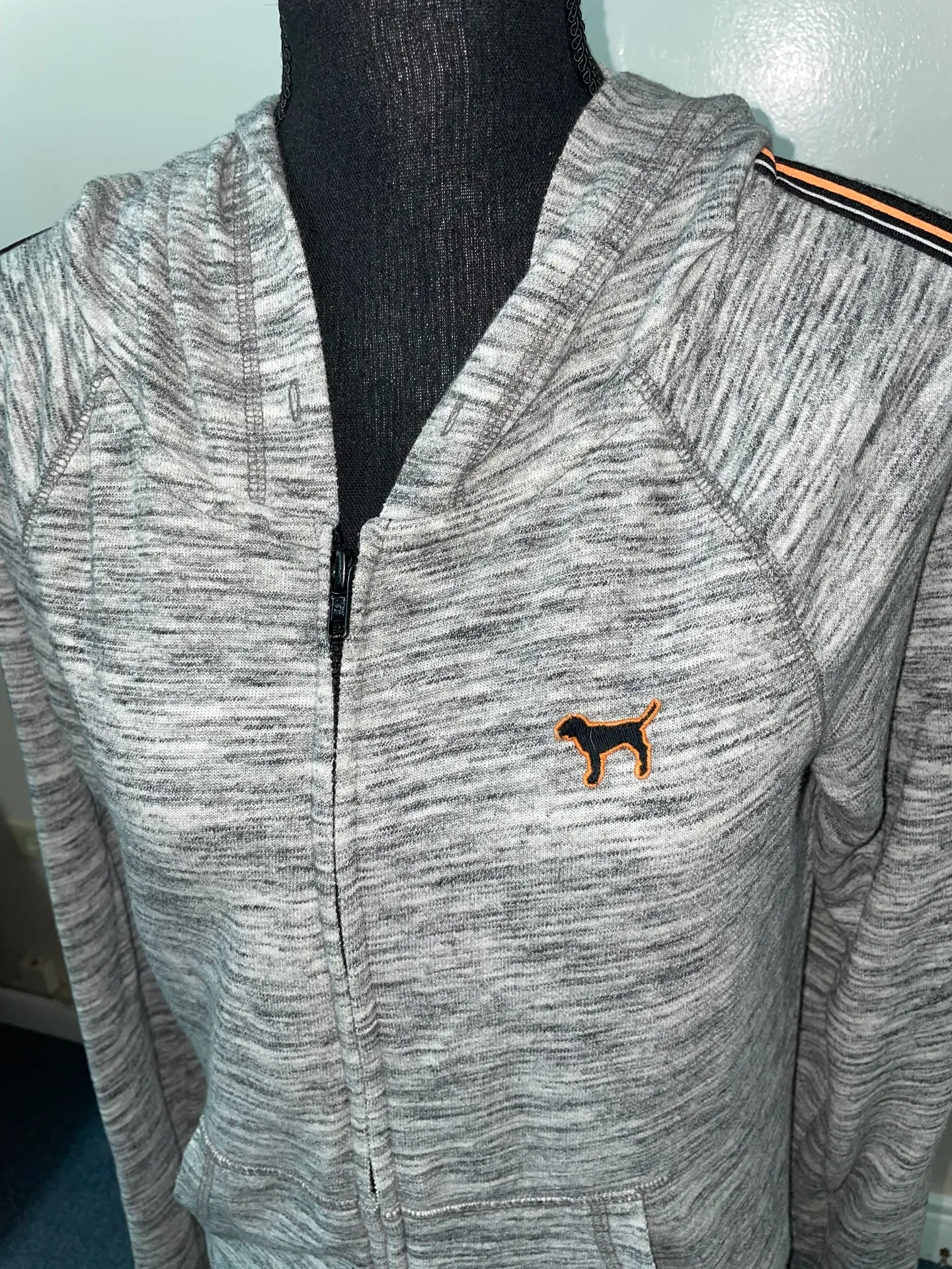 PINK Victoria’s Secret Grey Zip Up Jacket Size Small - Image 2