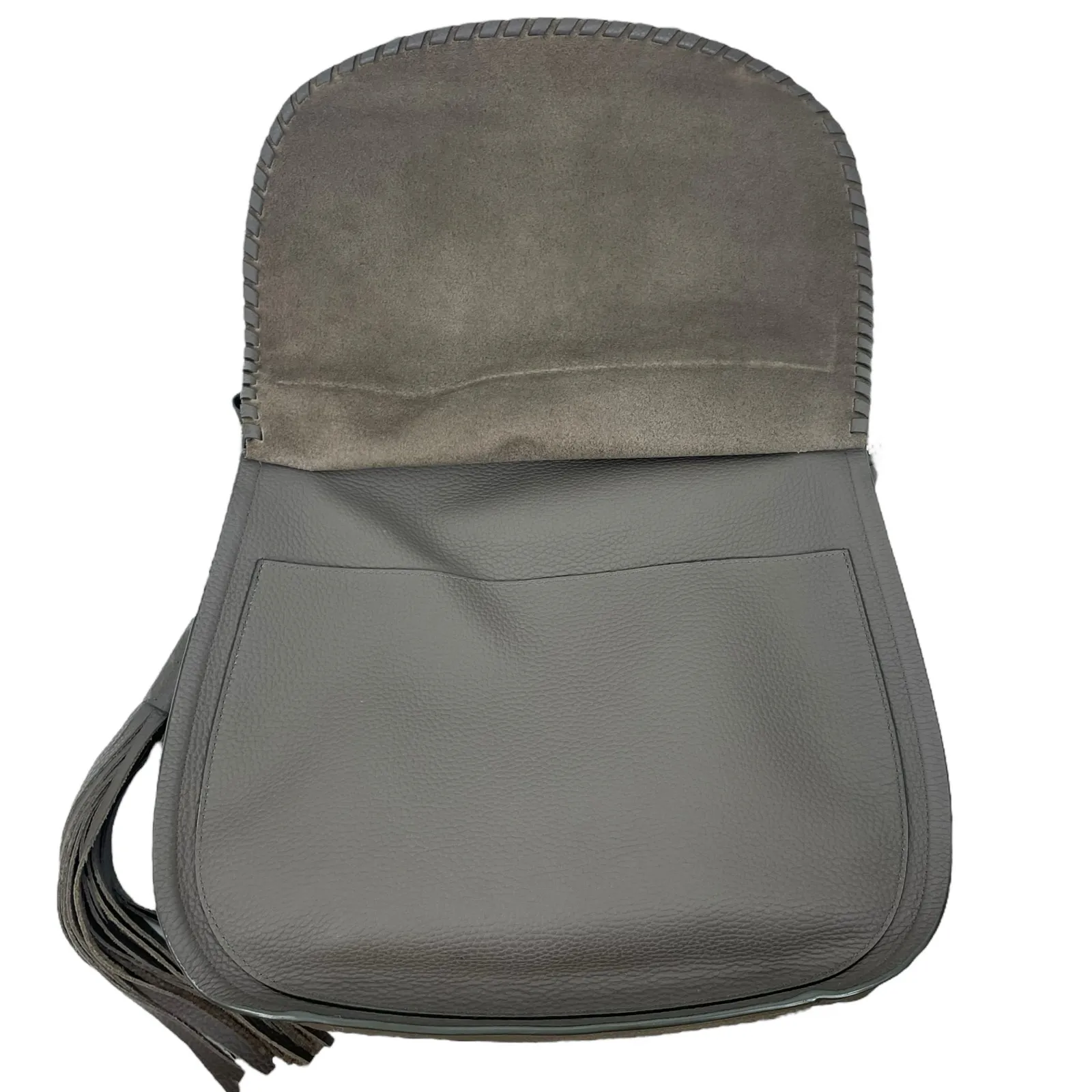 All Saints Mori Hobo Pebble Leather Bag Large Crossbody Bag Mink Grey - Image 8