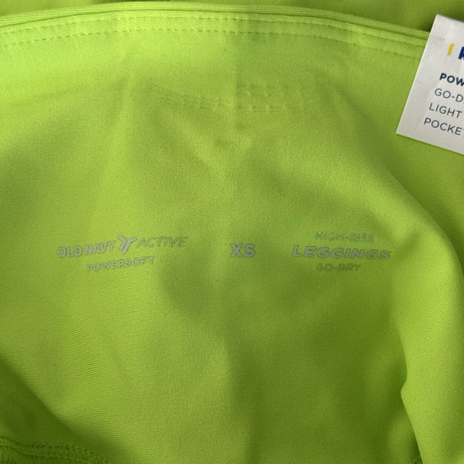 Old Navy Active Leggings Womens XS Neon Green Cropped Athleisure High Visibility - Image 8
