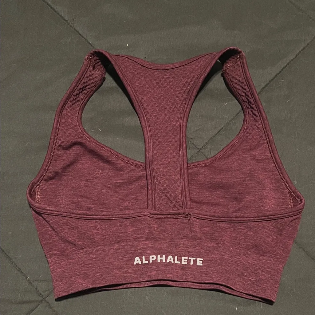 Alphalete Impact Maroon Sports Bra - Image 3