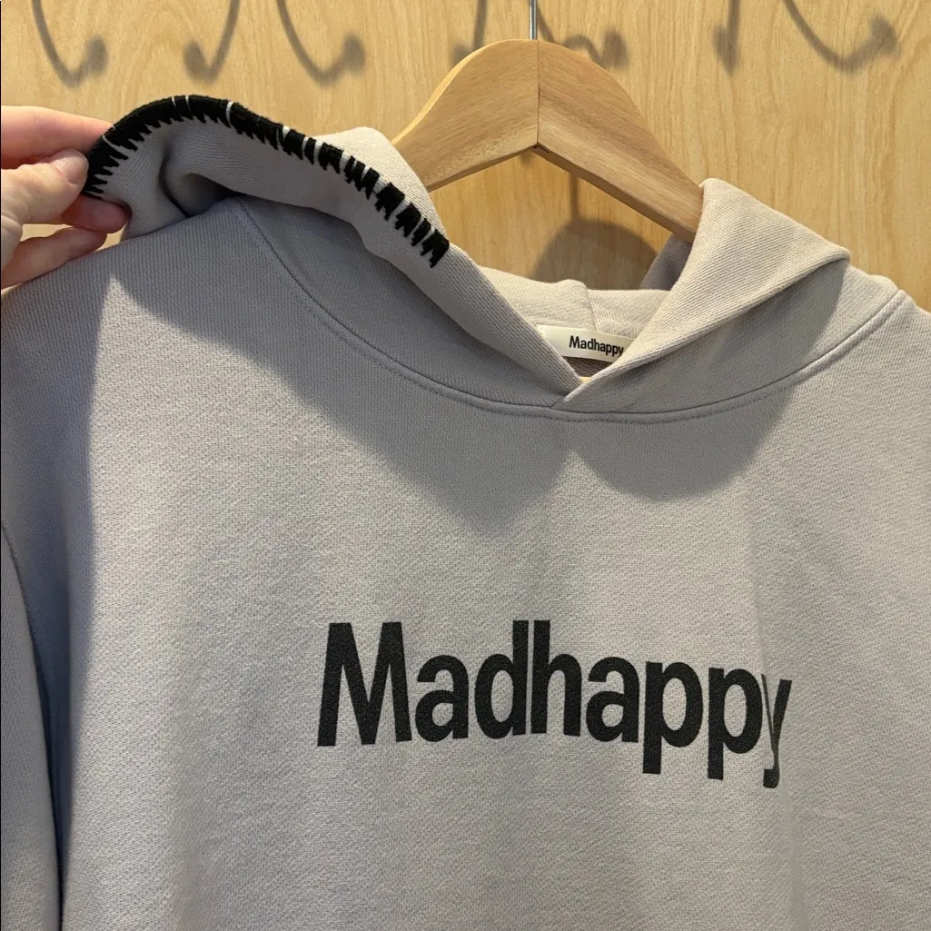 Madhappy Women’s Hoodie Grey Black Universal Sweatshirt Size Small - Image 4