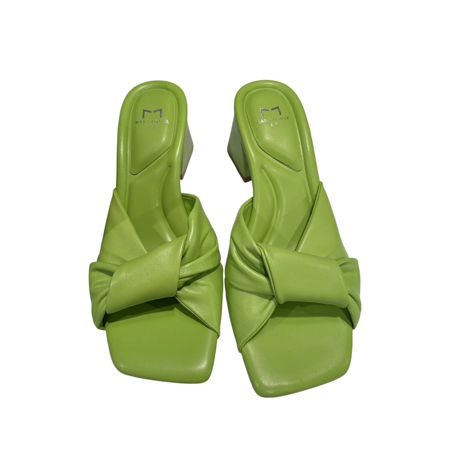 New in Box Marc Fisher Light Green Calia Knotted Block Sandal Heels Size 6 - Image 3