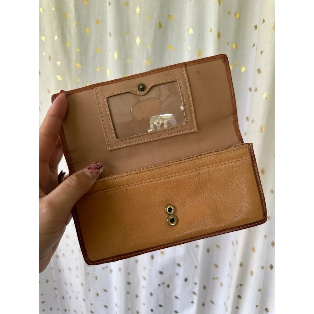 Fossil Mix Media Stud Embellished Leather Suede Patchwork Dual Bi-Fold Wallet - Image 5