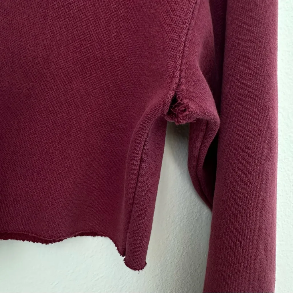 Texas State Off the Shoulder Cropped Sweatshirt Red - Image 5