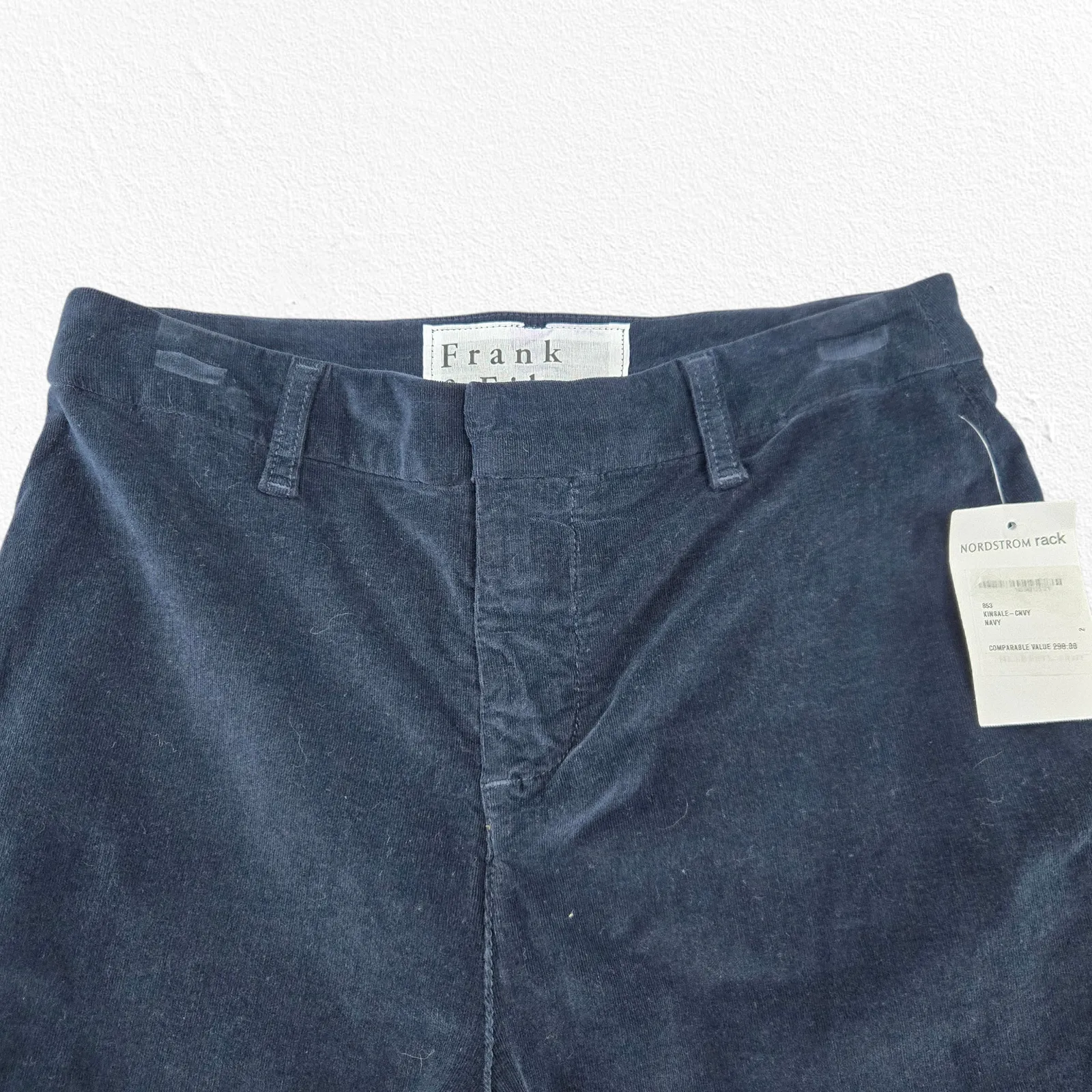 Frank & Eileen Kinsale Navy Blue Corduroy Mid-Rise Crop Wide Leg Pants Size 2 - Image 4