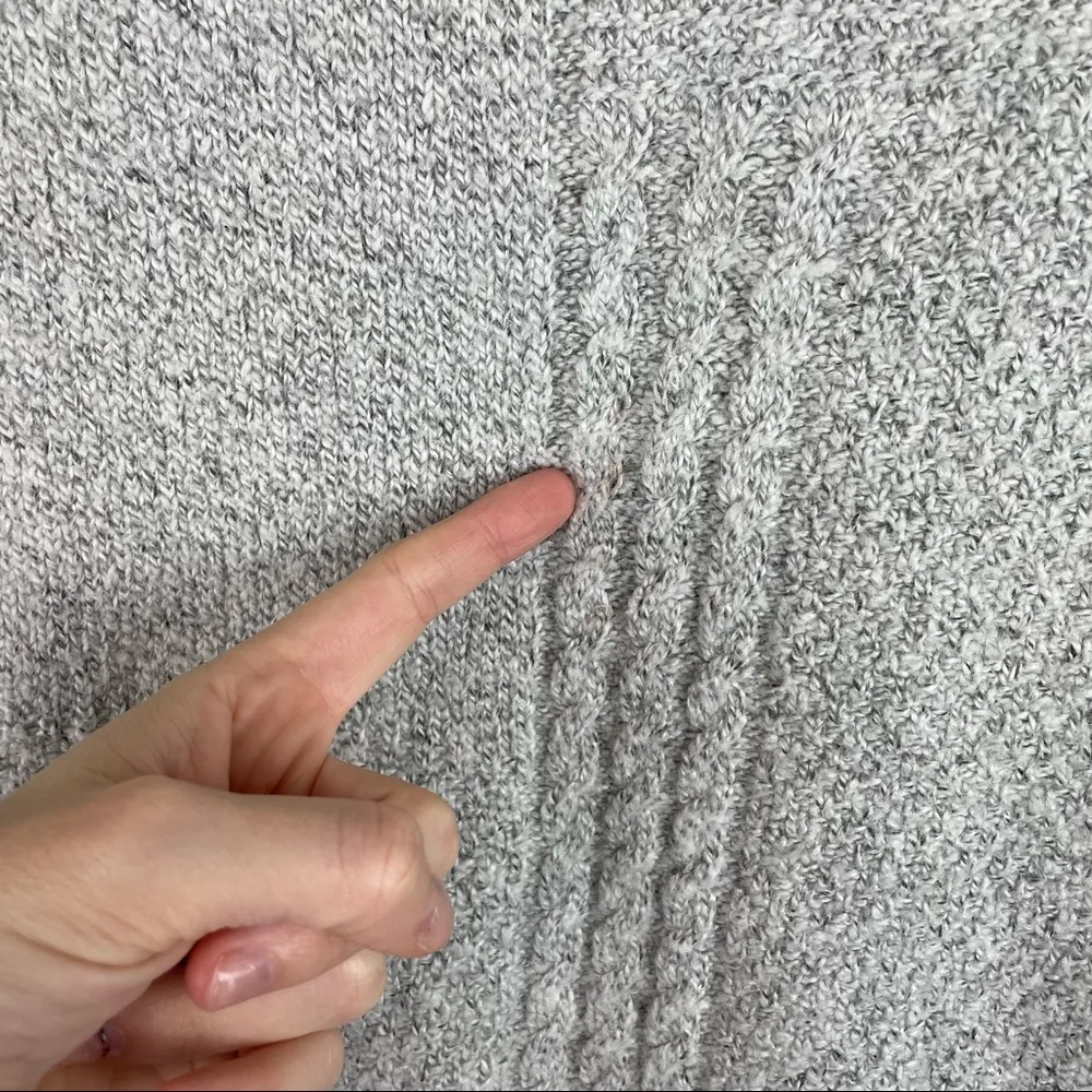 PRANA Women's Sz Small Nolan Gray Cable Knit Pullover Tunic Sweater Wool Mohair - Image 13