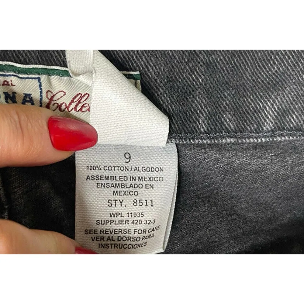 Vintage Juniors Arizona 90s Y2K Black Mom Jeans Straight Leg High Rise Waist 9 - Image 8