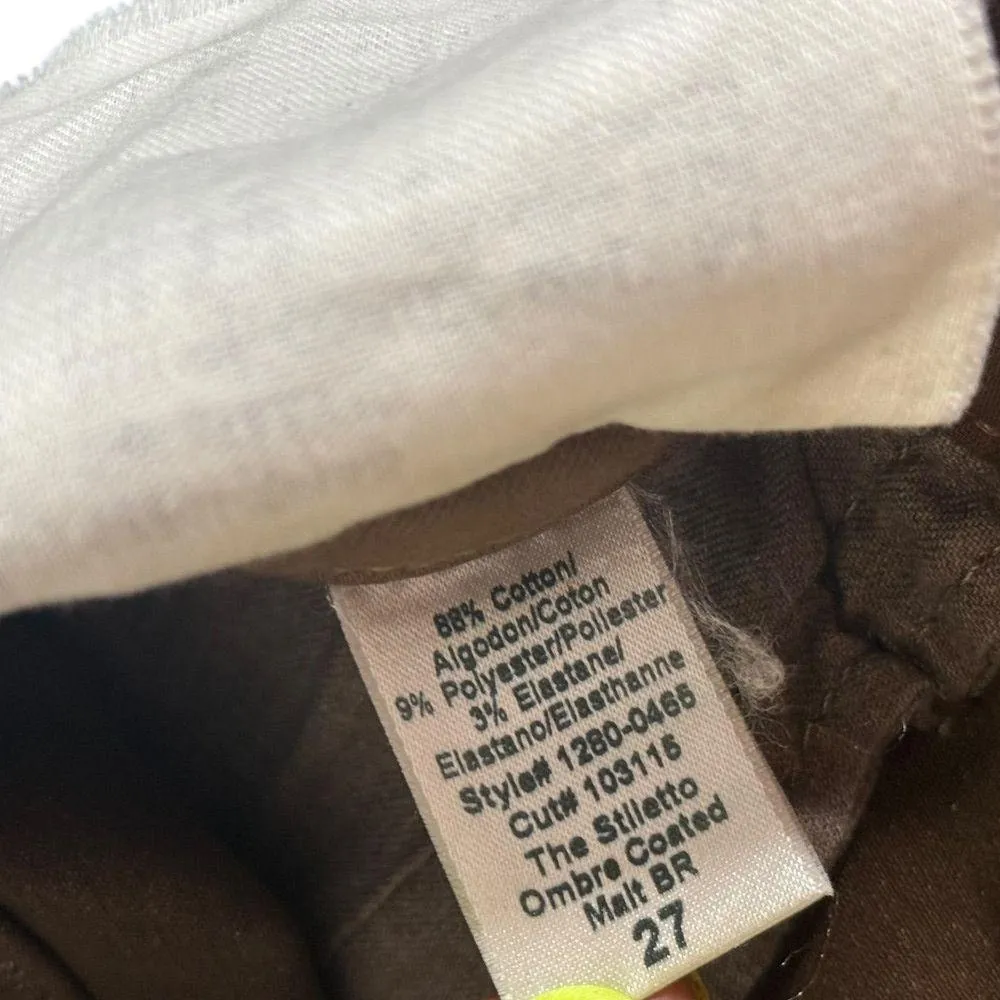 Current/Elliott Stiletto Ombre Skinny Jeans Ankle Crop Brown Black Women Size 27 - Image 10