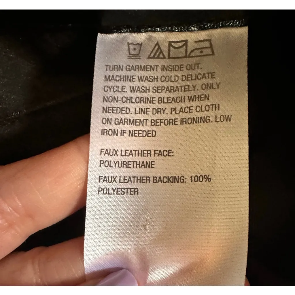 Colleen Lopez Black Faux Leather Midi Pencil Skirt with Slit Medium NWT - Image 13