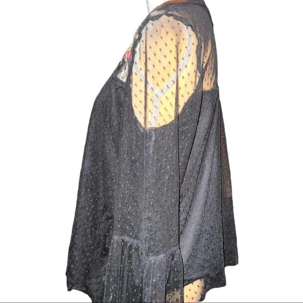 Xhileration black baby doll top with lace design! - Image 8