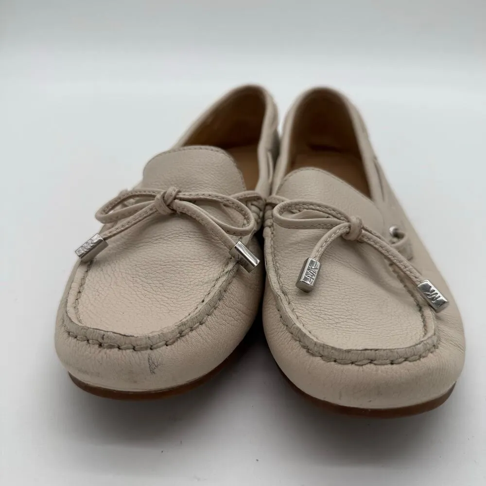 Michael Kors MK Women’s Slip On Driving Leather Loafer Cream Casual Shoes Size 8 - Image 3