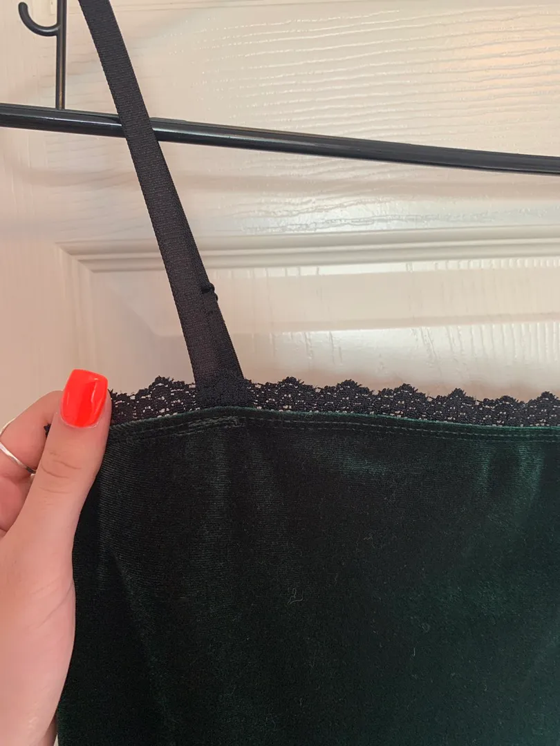 Forever 21 Emerald Velvet Mini Dress - Image 3