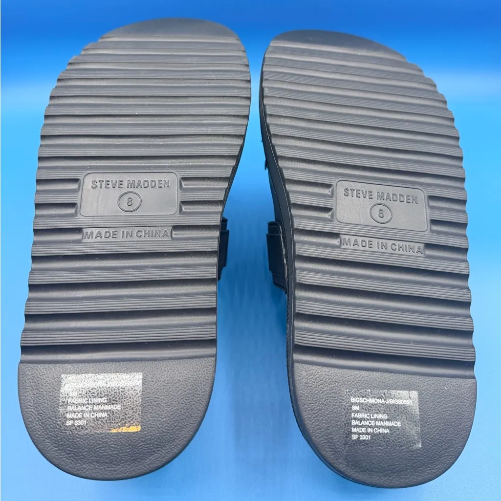 Steve Madden Big Schmona-J Black Slide Sandals - Image 5