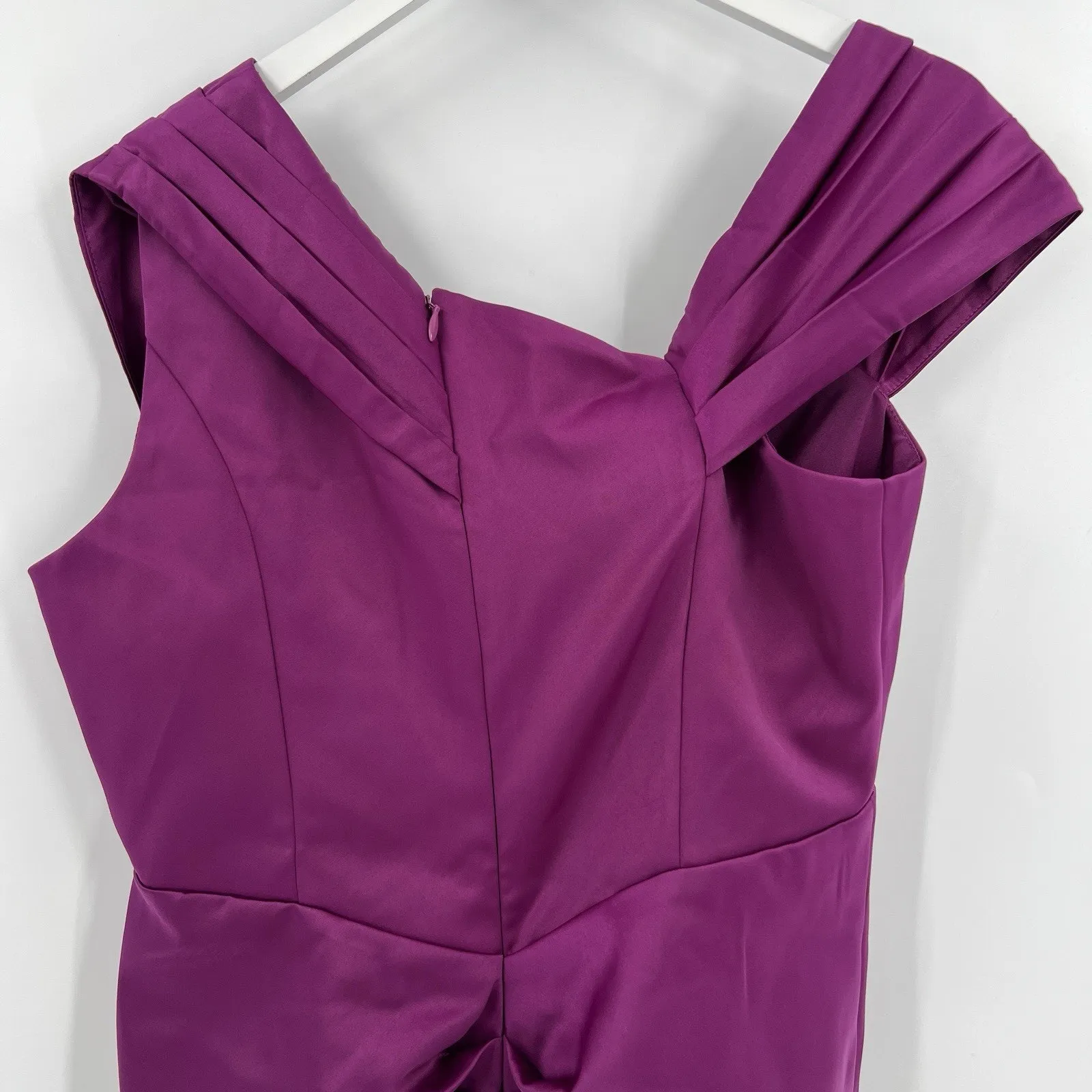 Lavish‎ Alice Mya Midi Dress Off Shoulder Cocktail Satin Ruched Purple Size 14 - Image 8