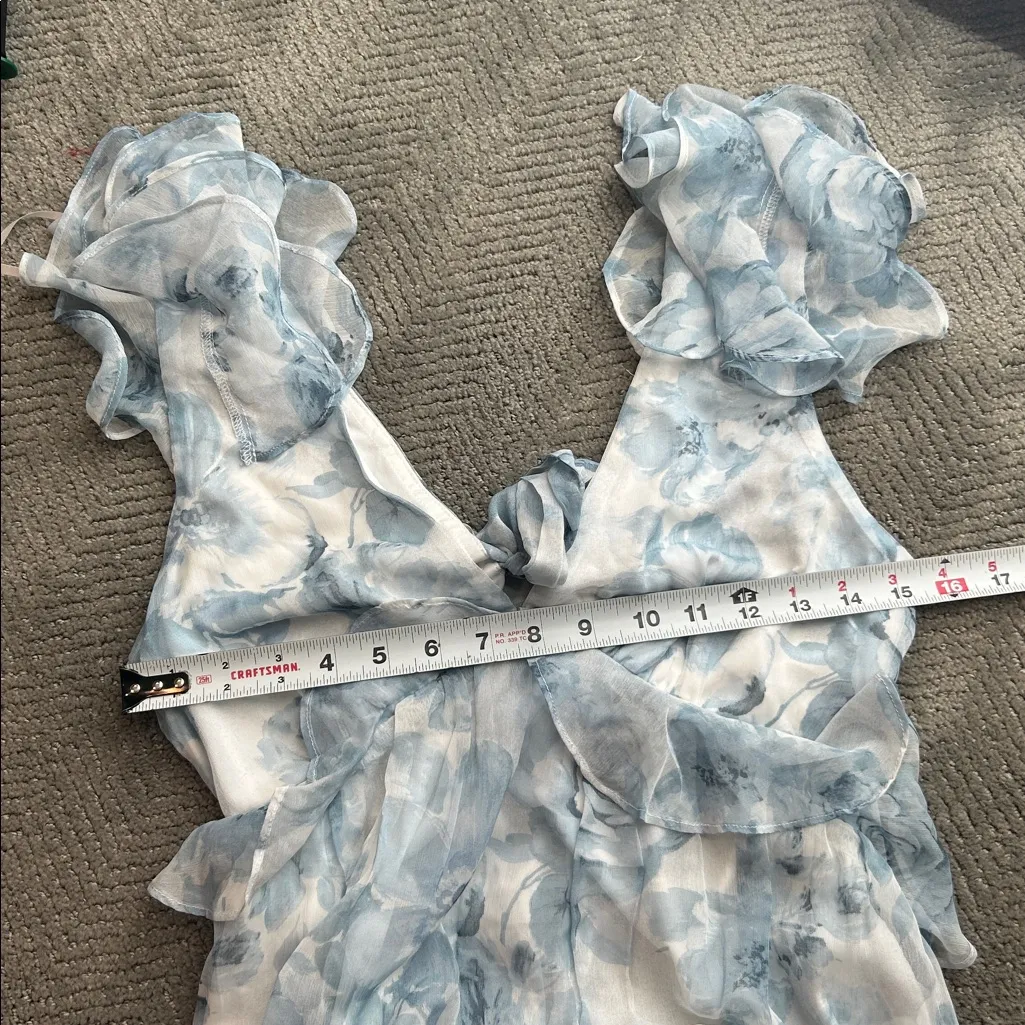 New AQUA Ruffle Trim Maxi Dress - Exclusive, Size Medium, Floral Dress - Image 12