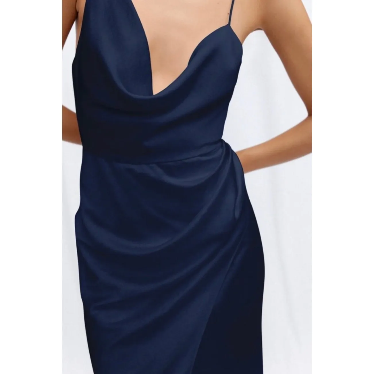 NWT SIGNIFICANT‎ OTHER Aria Satin Dress in Midnight Blue Sz 8 $248 - Image 2