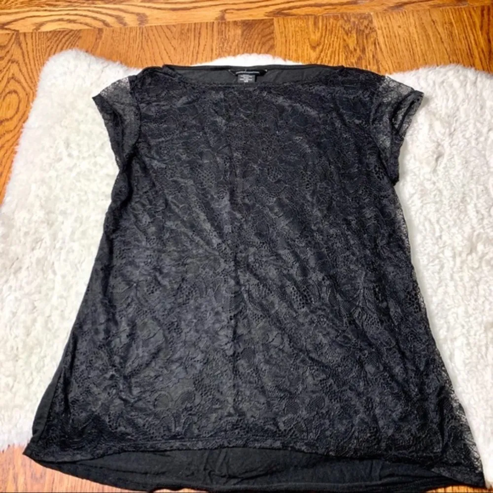 Vintage Y2K Victoria's Secret Black Lace Short Sleeve Crewneck T-Shirt Size XS - Image 2