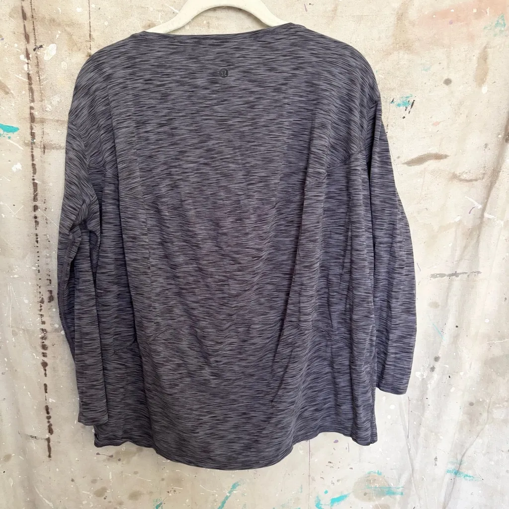 Lululemon Back In Action Long Sleeve, Space Dye Purple - Image 3