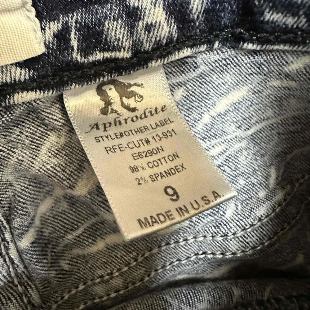 Aphrodite Blue Acid Wash High Waist Stretch Jeans Size 9 - Image 4