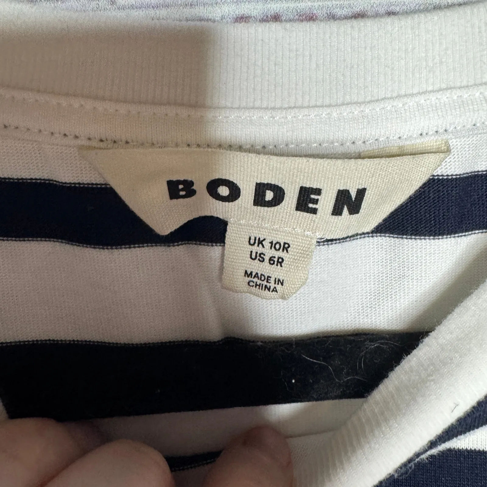 Boden Striped Jersey Dress Women’s US 6R UK 10R Navy White Boatneck Black Size 10 - Image 2