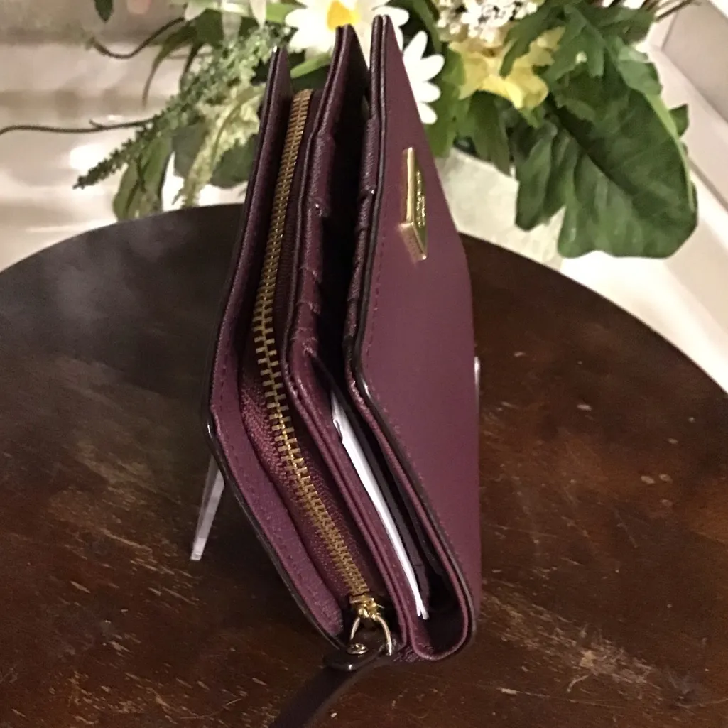 KATE SPADE ♠️ BURGUNDY SAFFIANO LEATHER BIFOLD WALLET COA - Image 4