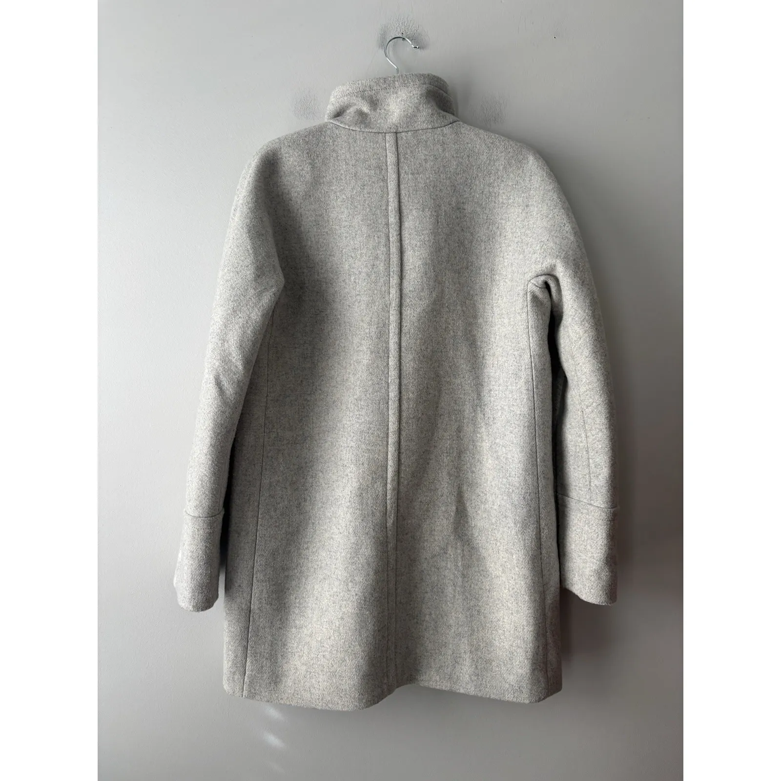 J. Crew Women's City Coat Wool Blend Light Gray Size 6 Winter Overcoat Classic - Image 3