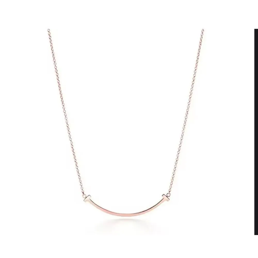 White Gold Filled Curve Bar Necklace NEW‎ - Image 2
