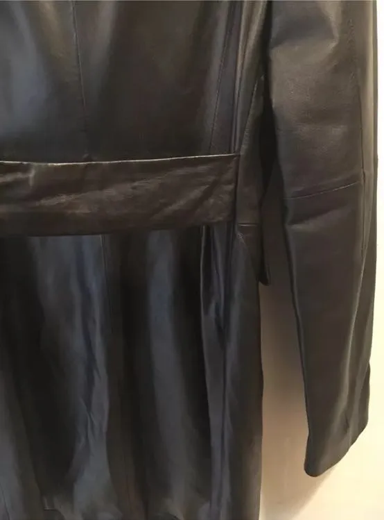 Laundry by Shelli Segal Black Leather Coat  - Image 5