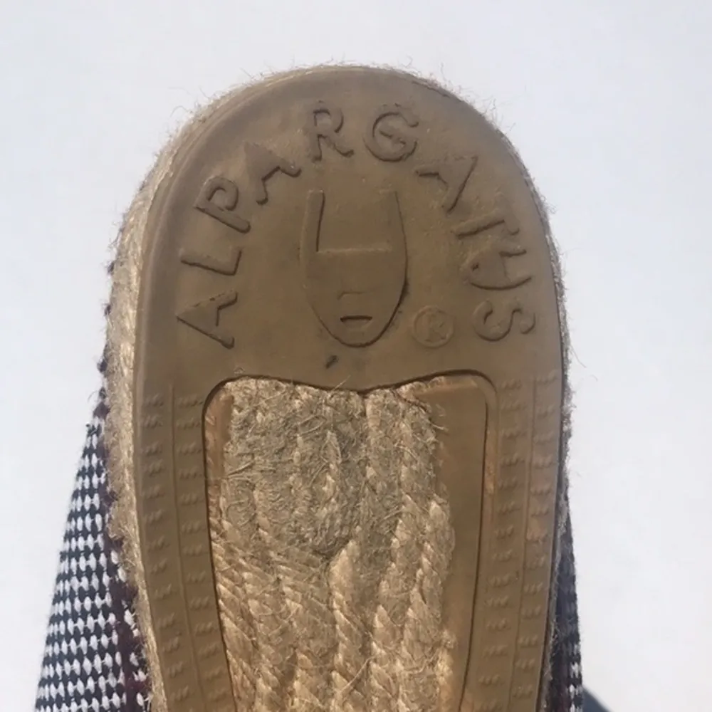 Handmade Spanish Espadrilles Gingham Brown/White Brown Size 12 - Image 5