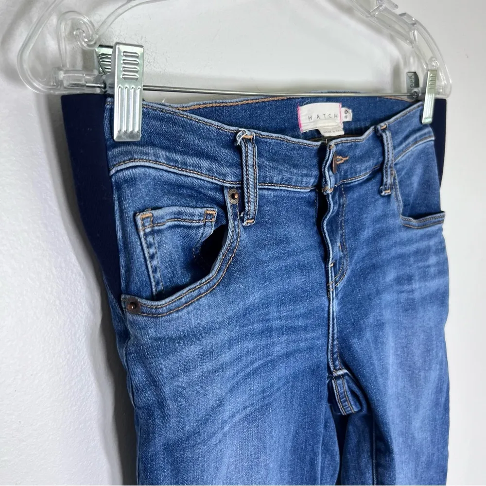 Hatch Sz 27 The Slim Maternity Jeans Indigo Light Wash Denim Blue - Image 3