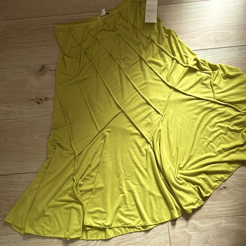 Lapis Women’s Luxe Jersey Knit Boho Inside Out Patchwork Seems Green Skirt - Image 7