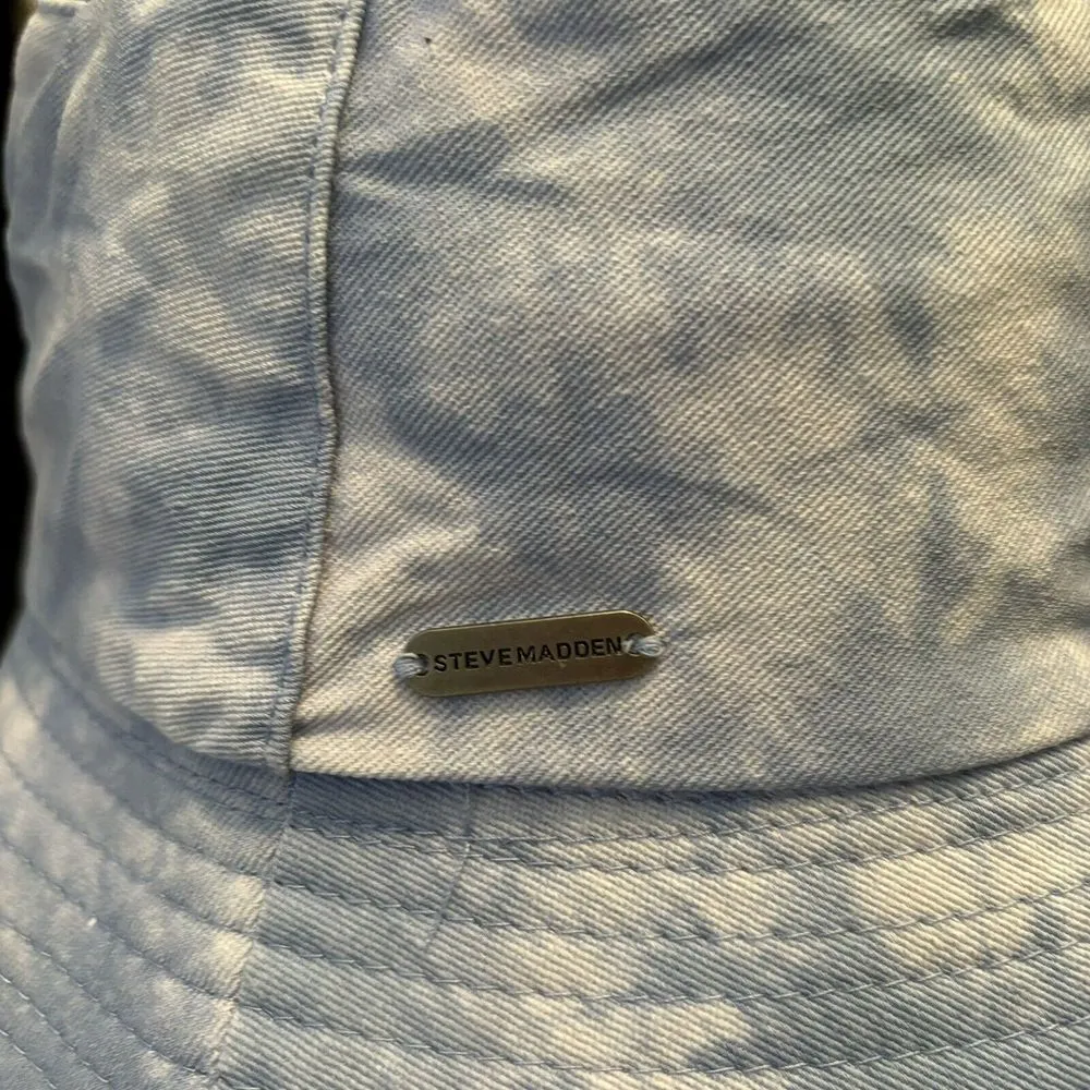 Steve Madden Bucket Hat Multi Color White and Blue Women's One Size‎ - Image 5