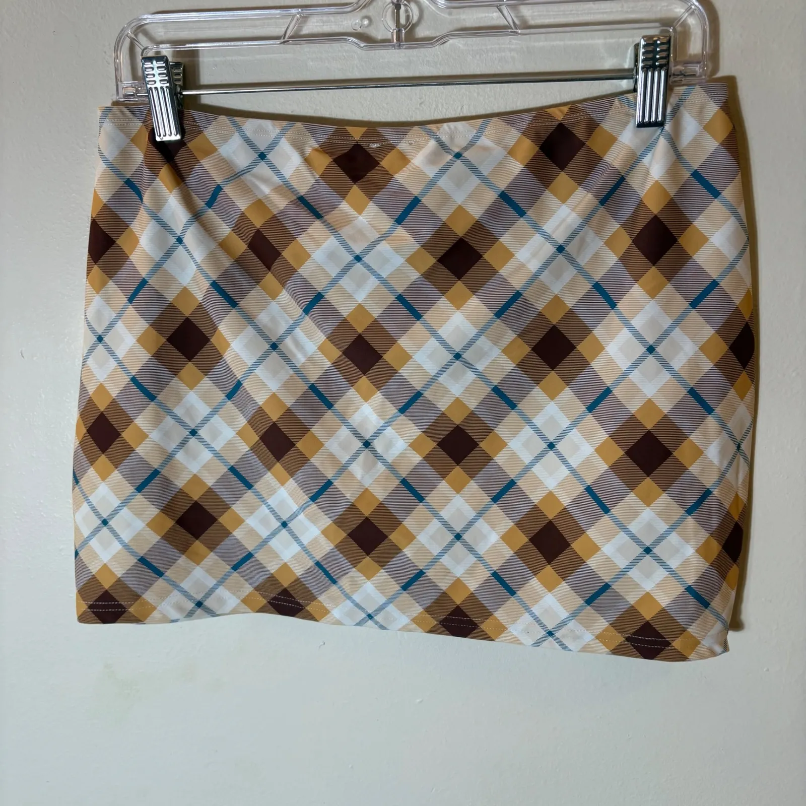 Princess Polly As If Mini Skirt Multi Plaid Tartan Stretch Cotton Blend Size 8 - Image 2