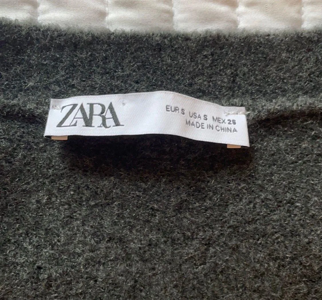 ZARA Gray(Grey) Cropped Cardigan - Image 4