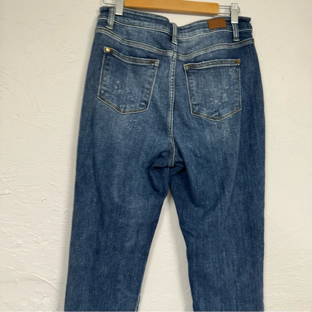 Judy Blue Boyfriend Fit Distressed Jeans Womens 29 High Rise Loose Fit Bleach - Image 7