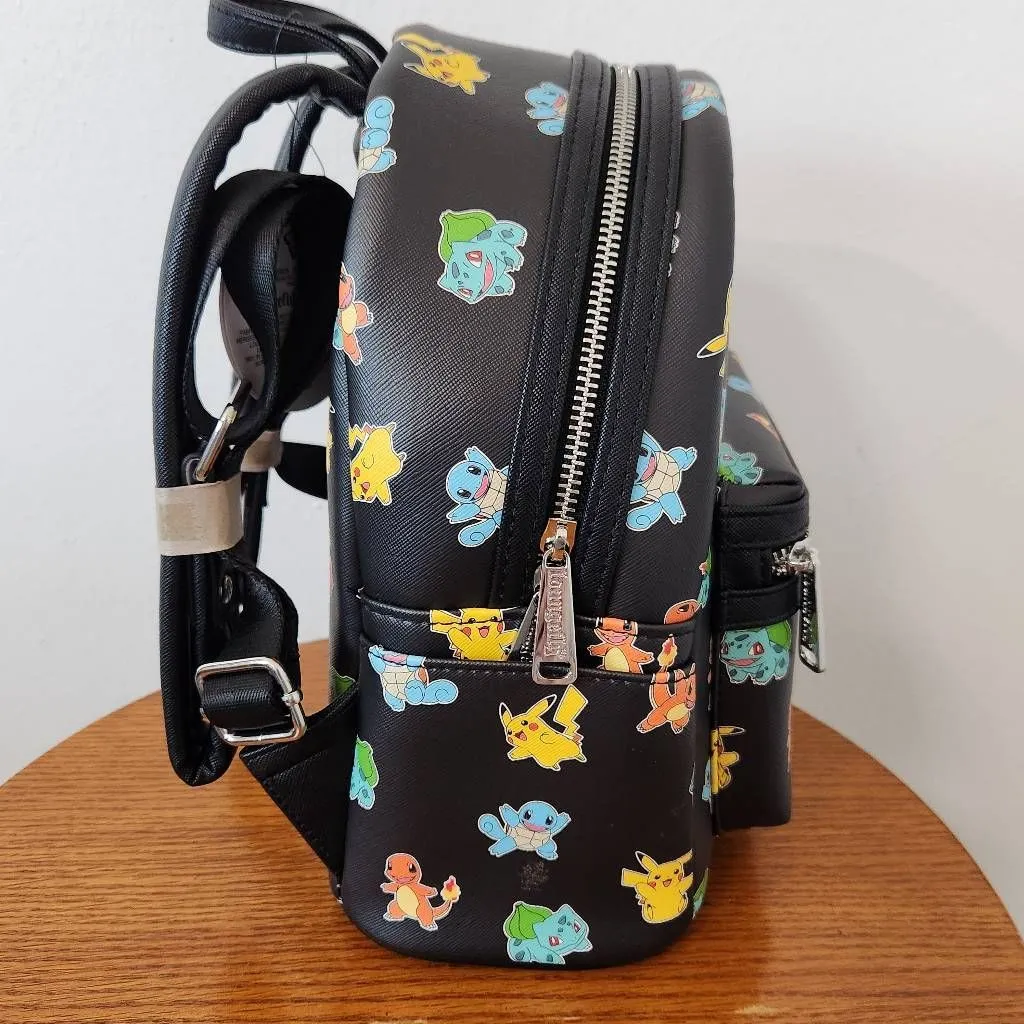 Loungefly Pokemon Starters Backpack NWT Black Pokemon Loungefly Backpack - Image 5