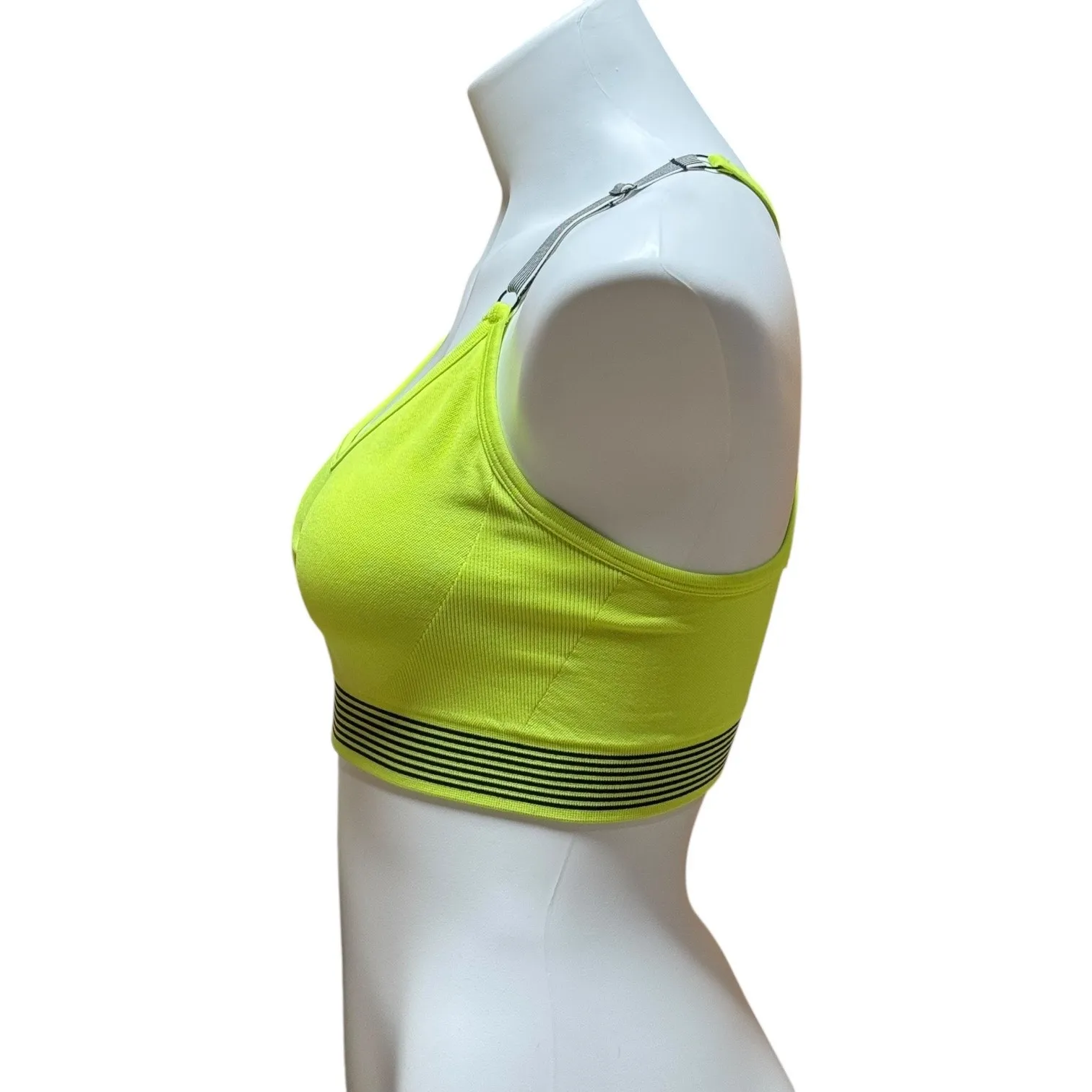 VSX Victoria's Secret Sport Racerback Sports Bra Neon Yellow Black Medium - Image 2
