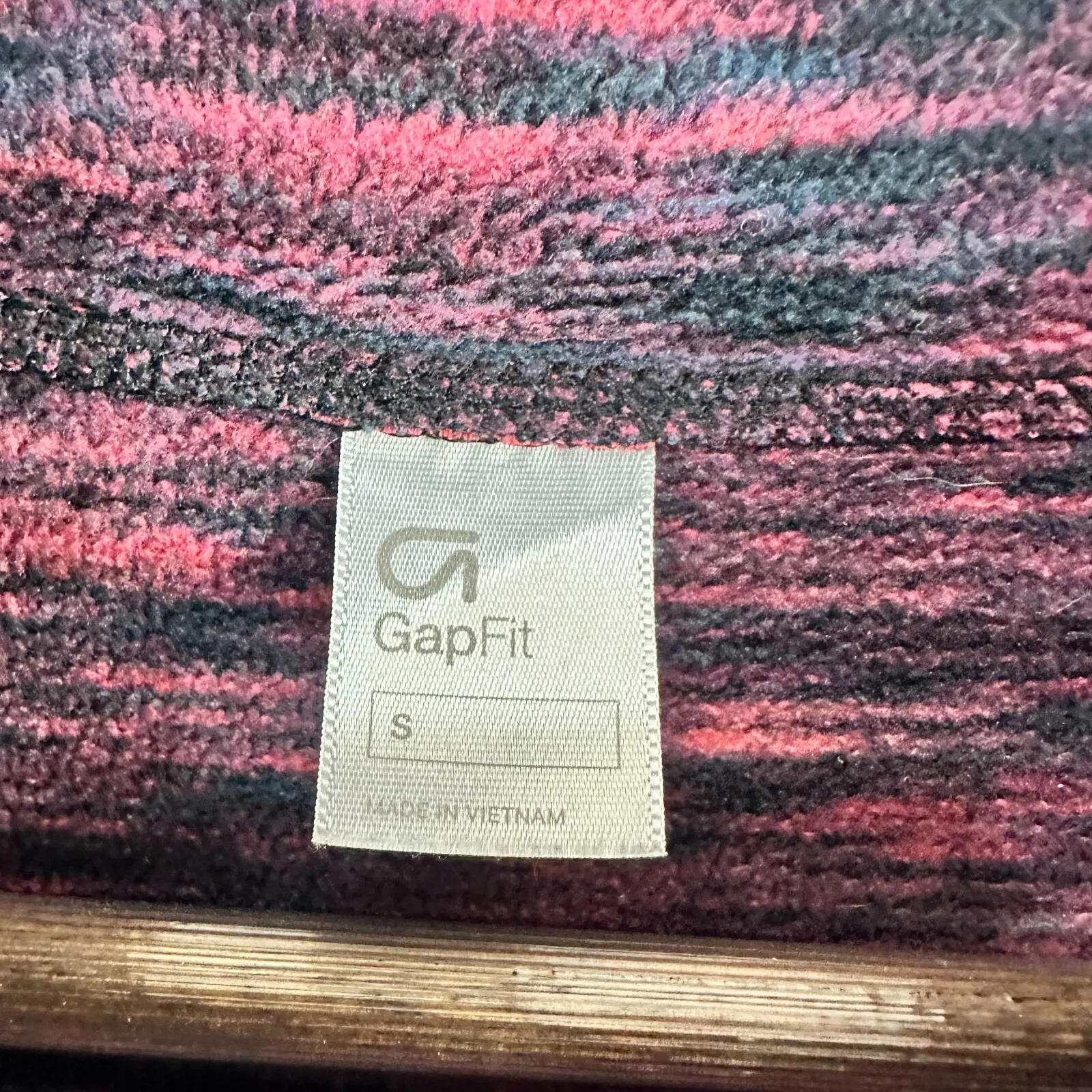 Gap Funnel Neck Hoodie Pullover S Pink Space Dye Activewear Athleisure‎ Fleece - Image 3